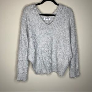 Jonathan Michael Gray V-neck Fuzzy Sweater S/M